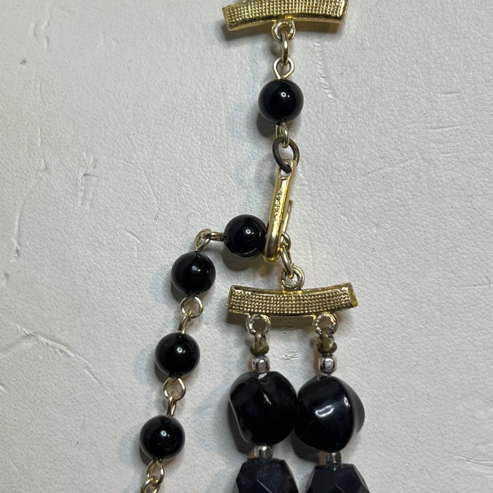 Vintage Double Strand Gold Tone Beaded Necklace Signed Japan (3887) - Picture 4 of 4